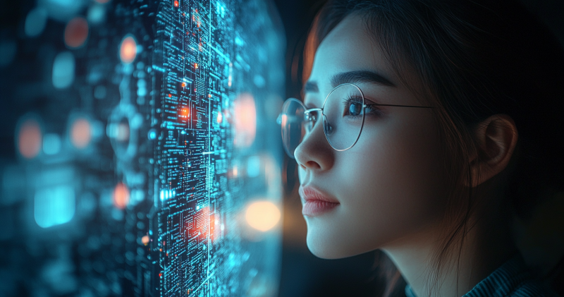 Expert observant des visages sur écran d’IA pour illustrer la vigilance éthique dans la reconnaissance faciale.