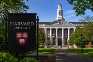 Harvard University campus illustrating an article about AI faculty avatars, consent and human oversight.